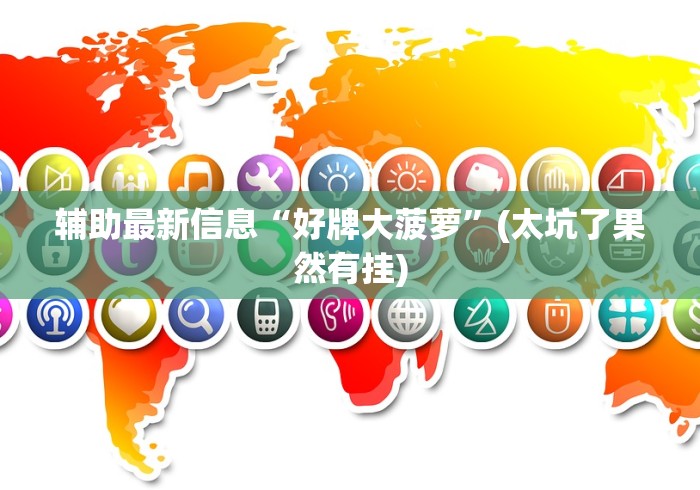 辅助最新信息“好牌大菠萝”(太坑了果然有挂)