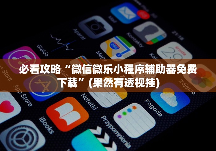 必看攻略“微信微乐小程序辅助器免费下载”(果然有透视挂)