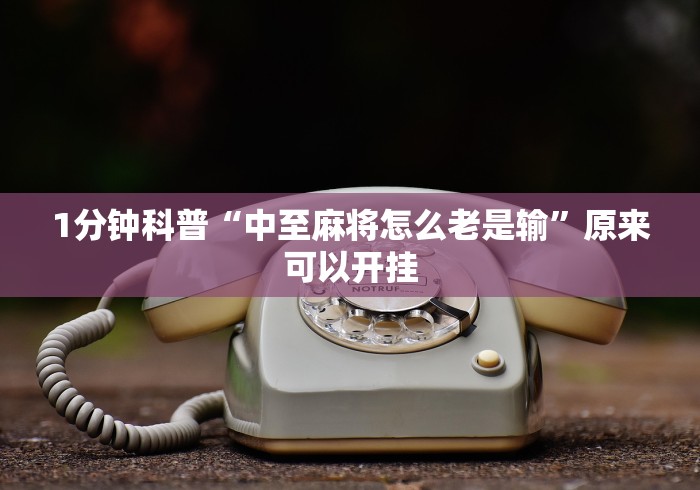 1分钟科普“中至麻将怎么老是输”原来可以开挂 1分钟科普“中至麻将怎么老是输”原来可以开挂