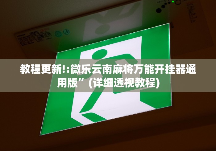 教程更新!:微乐云南麻将万能开挂器通用版”(详细透视教程)