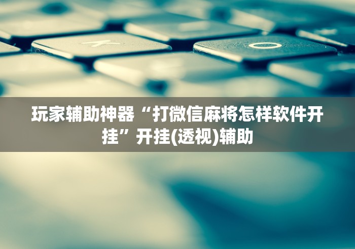 玩家辅助神器“打微信麻将怎样软件开挂”开挂(透视)辅助
