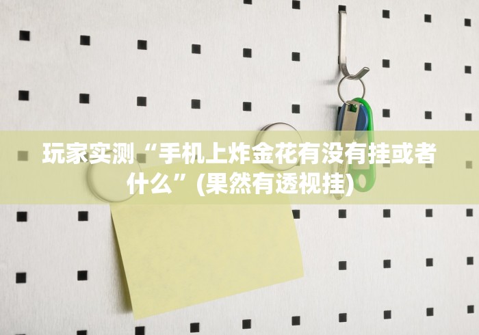 玩家实测“手机上炸金花有没有挂或者什么”(果然有透视挂)