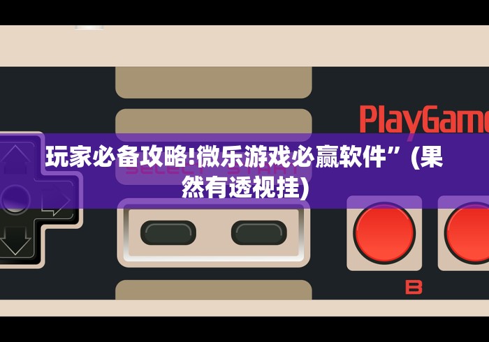 玩家必备攻略!微乐游戏必赢软件”(果然有透视挂)