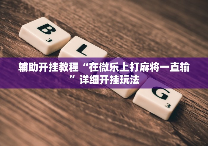 辅助开挂教程“在微乐上打麻将一直输”详细开挂玩法