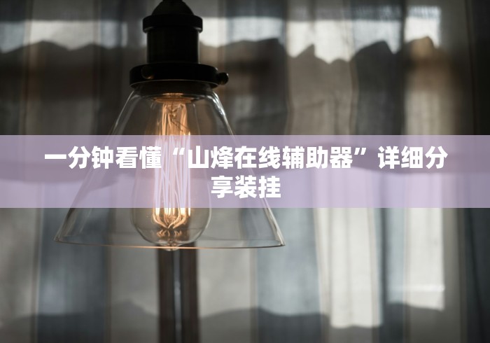 一分钟看懂“山烽在线辅助器”详细分享装挂