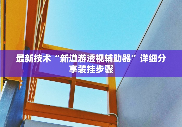 最新技术“新道游透视辅助器”详细分享装挂步骤