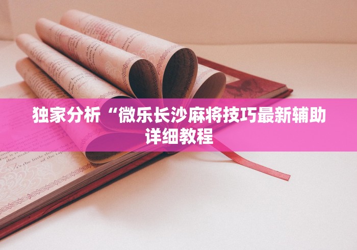 独家分析“微乐长沙麻将技巧最新辅助详细教程