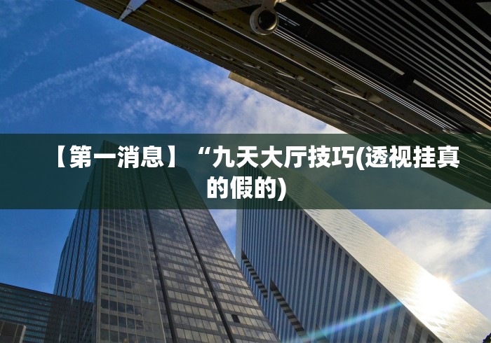【第一消息】“九天大厅技巧(透视挂真的假的)