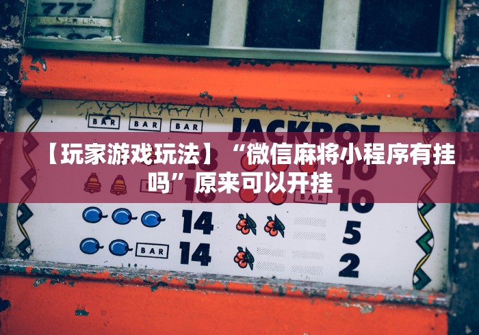 【玩家游戏玩法】“微信麻将小程序有挂吗	”原来可以开挂
